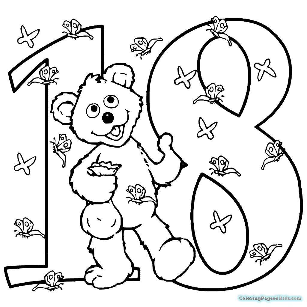 Number 18 Coloring Page At GetColorings Free 