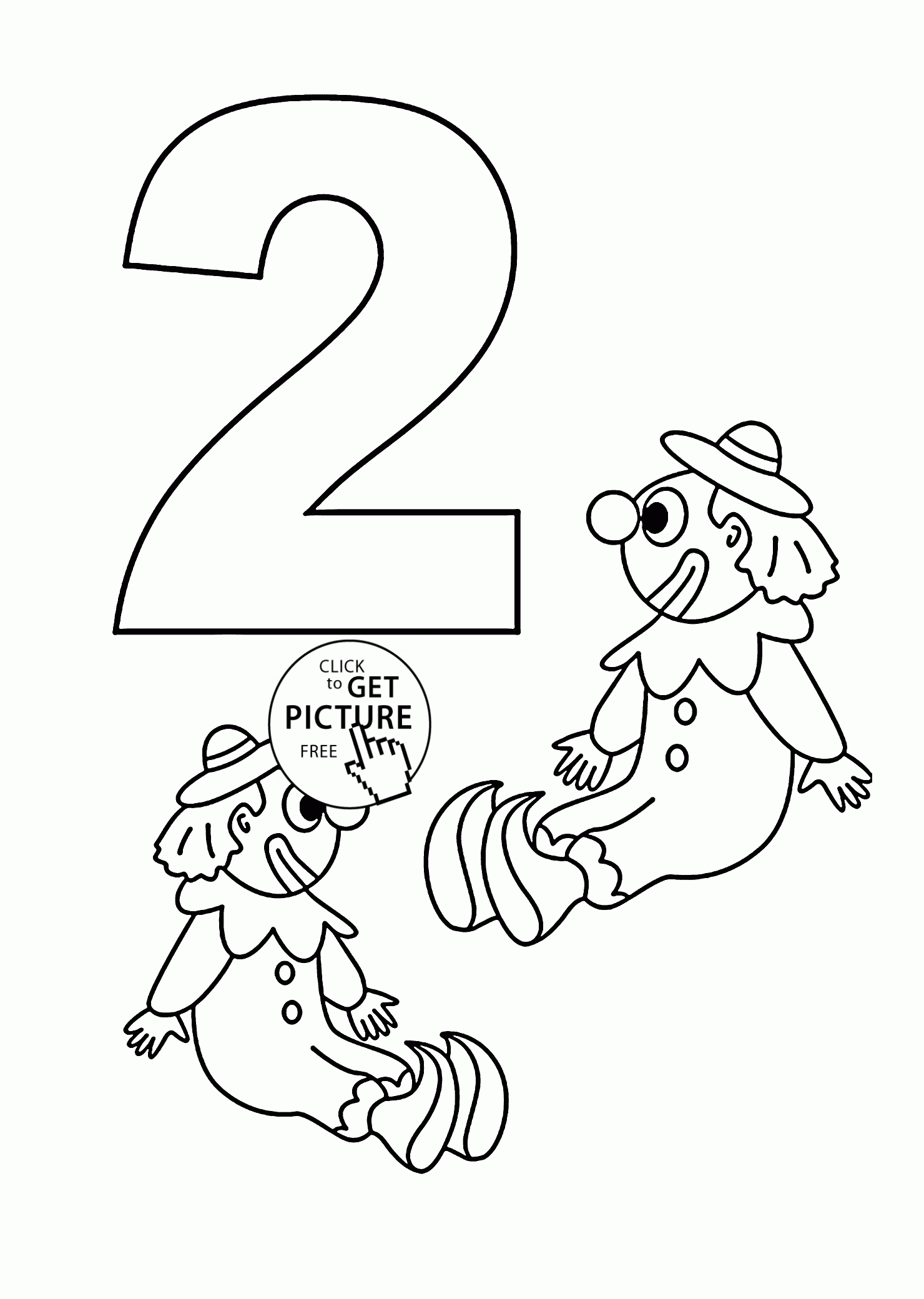 Number 2 Coloring Pages For Kids Counting Sheets 
