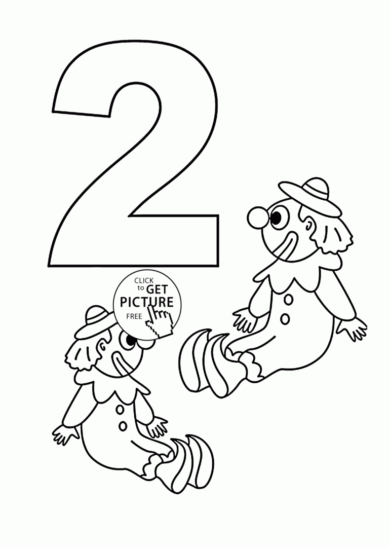 Number 2 Coloring Pages For Kids Counting Sheets