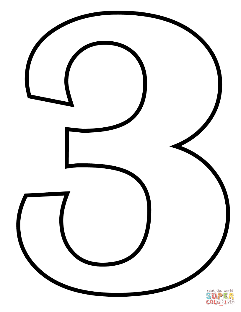 Number 3 Coloring Page Free Printable Coloring Pages