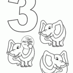 Number 3 Coloring Pages For Kids Counting Sheets
