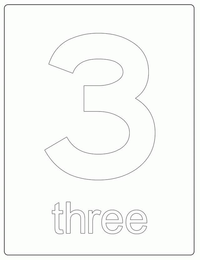 Number 3 Coloring Sheet Coloring Home