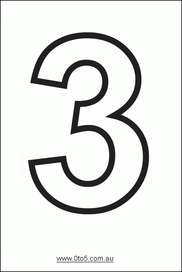 Number 3 Large Printable Numbers Printable Numbers 