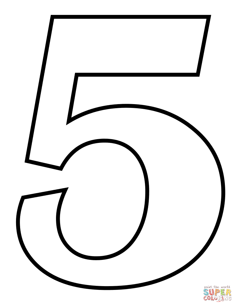 Number 5 Coloring Page Free Printable Coloring Pages