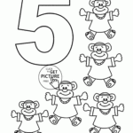 Number 5 Coloring Pages For Kids Counting Sheets