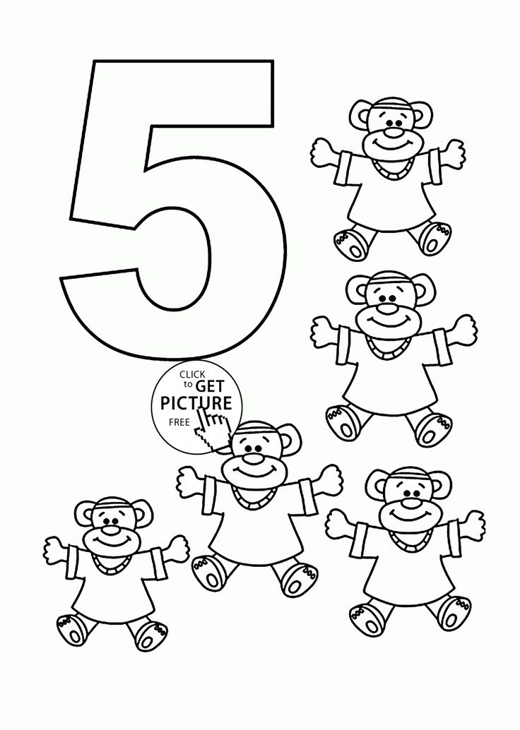 Number 5 Coloring Pages For Kids Counting Sheets 