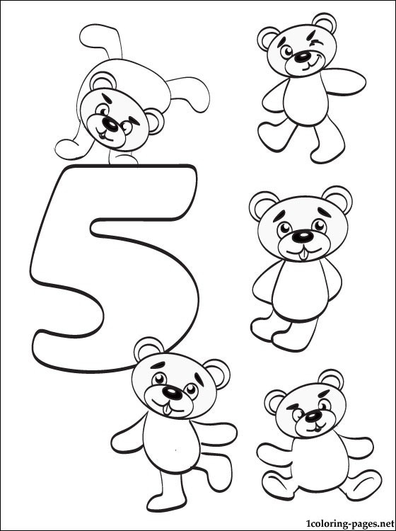 Number 5 Five Coloring Page Coloring Pages