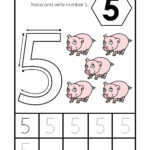 Number 5 Tracing Worksheets For Preschool Dotted Numbers