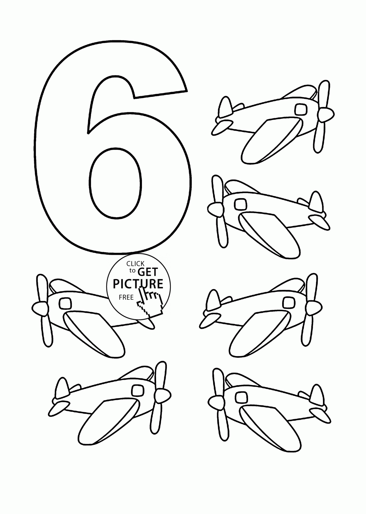 Number 6 Coloring Pages For Kids Counting Sheets 