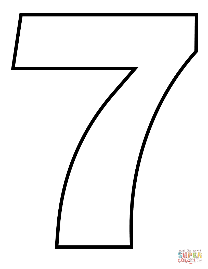 Number 7 Coloring Page Free Printable Coloring Pages