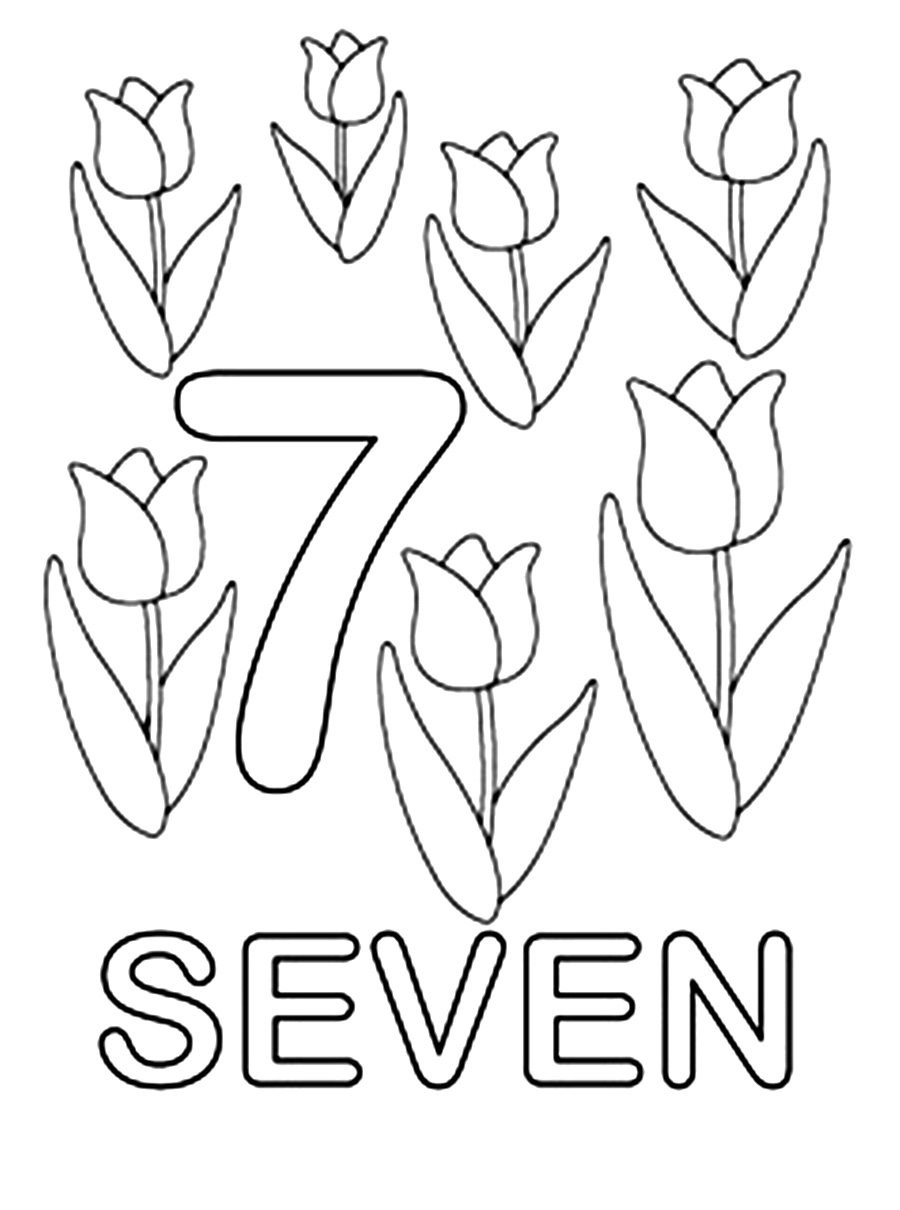 Number 7 Coloring Pages Desktop Background