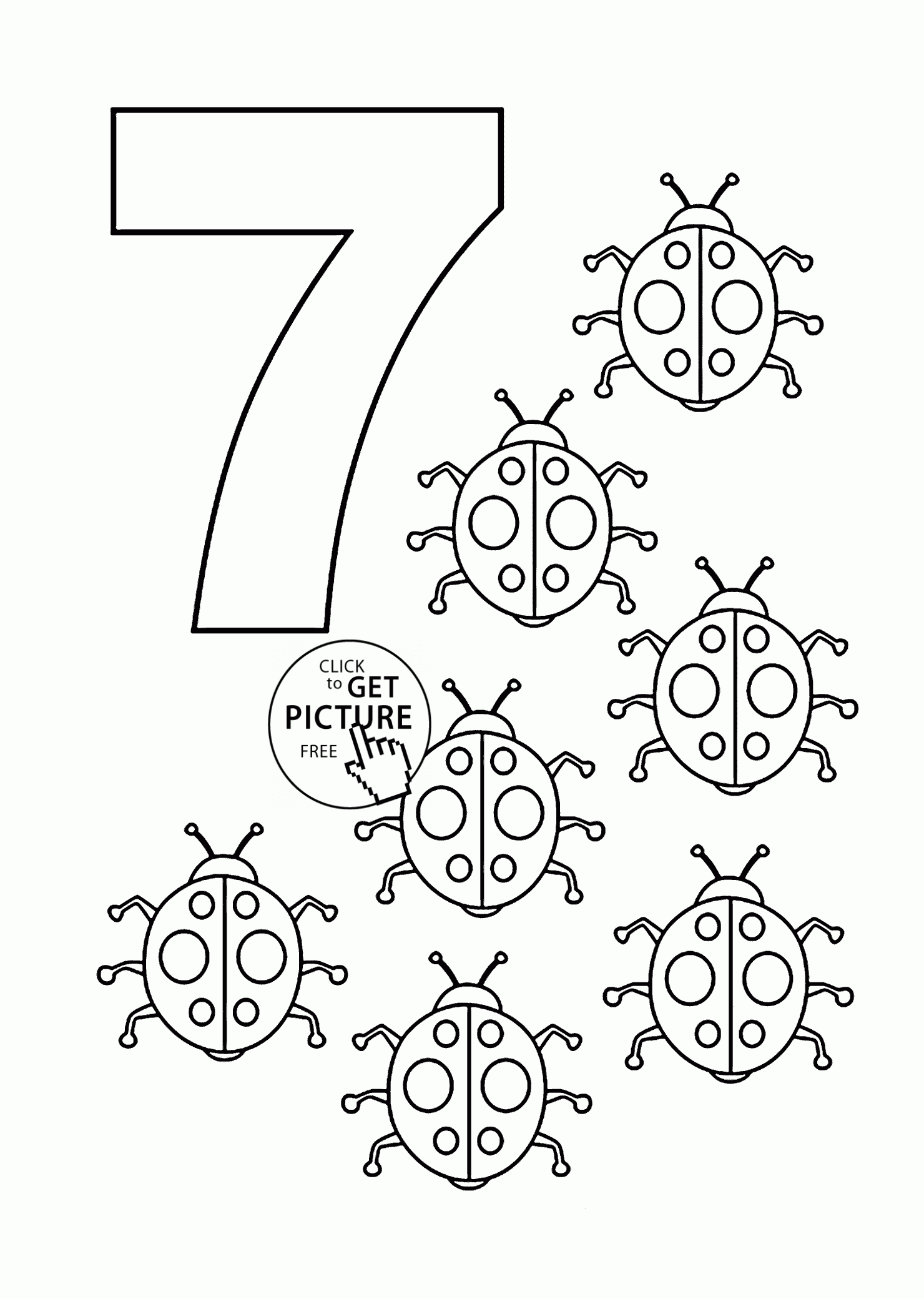 Number 7 Coloring Page | Color by Number Printable