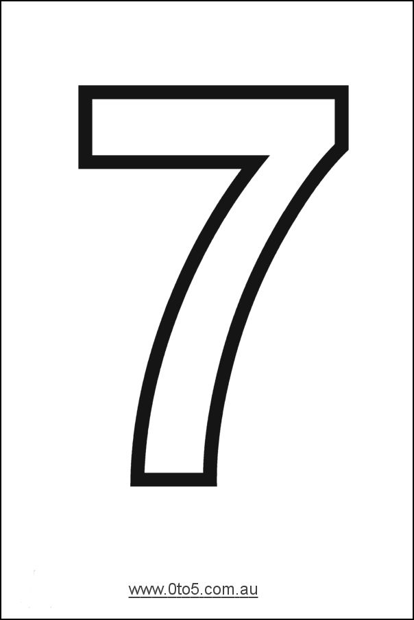 Number 7 Free Printable Numbers Printable Numbers 