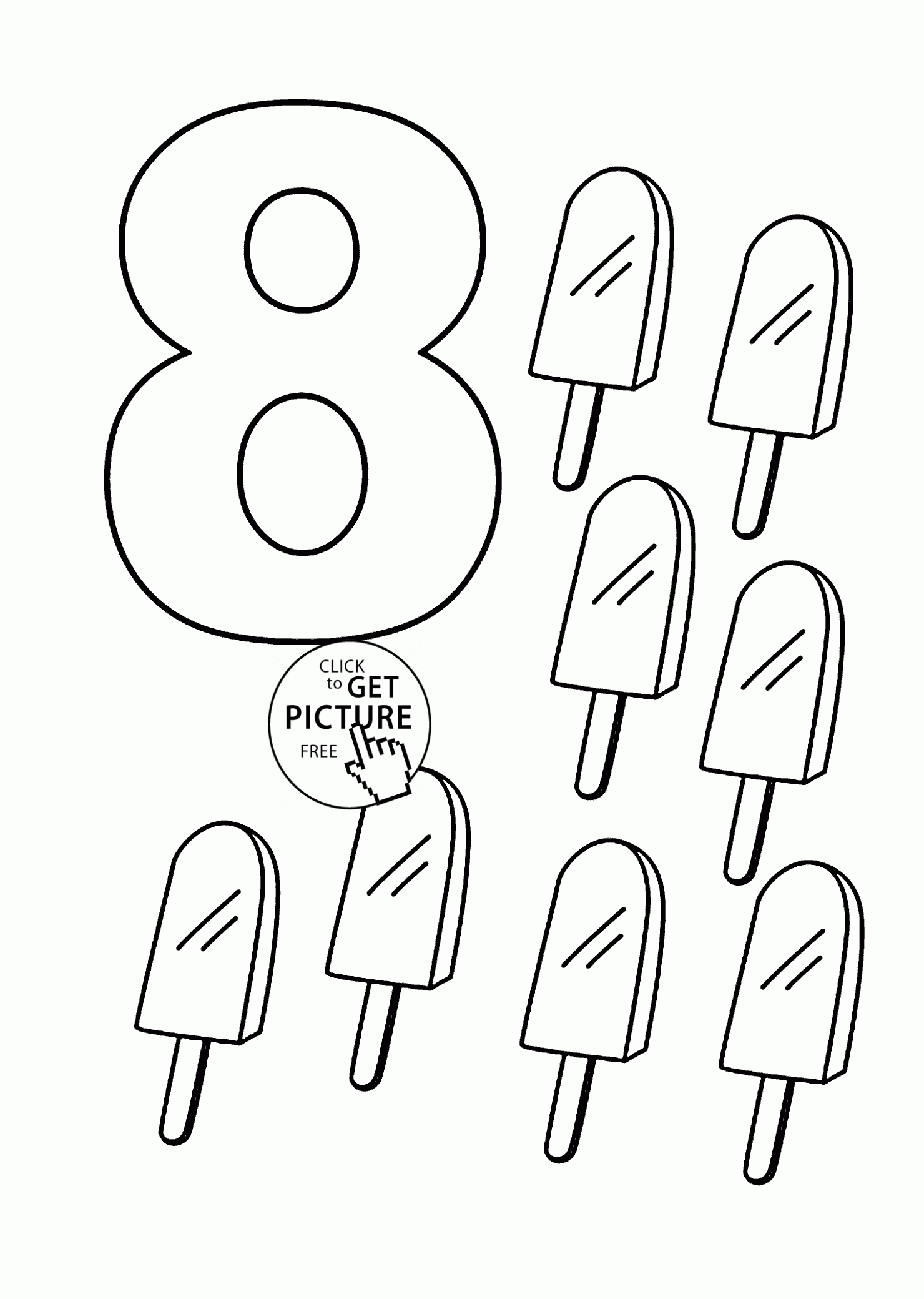 Number 8 Coloring Pages For Kids Counting Sheets 