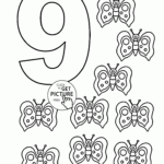 Number 9 Coloring Pages For Kids Counting Sheets
