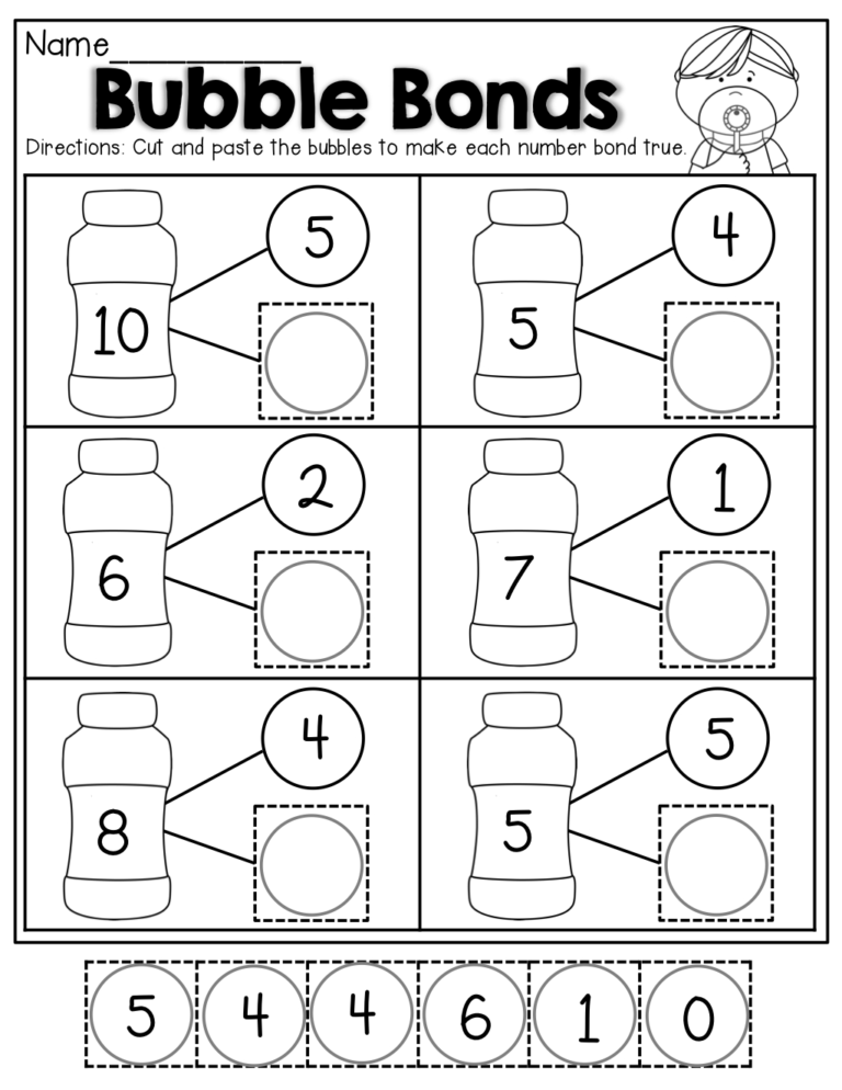 Number Bonds To 10 Worksheets Free Printable Number Bond