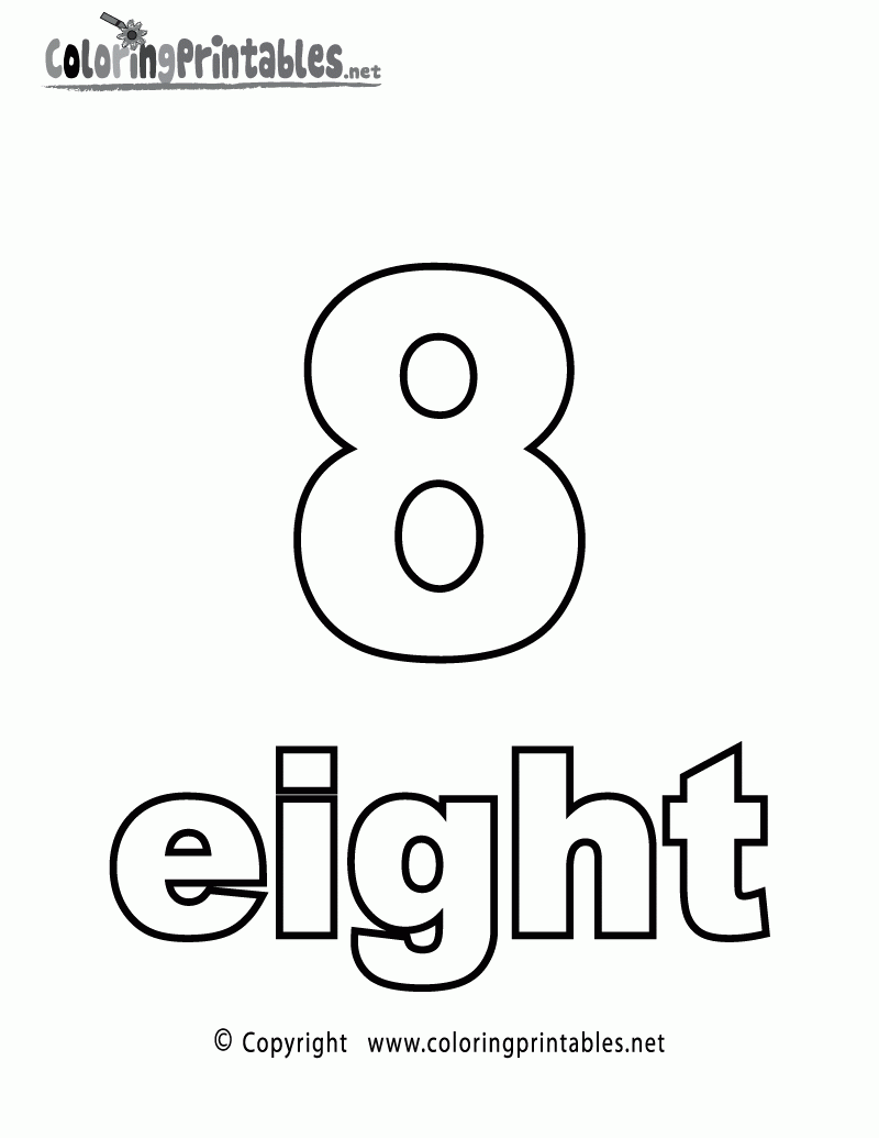 Number Eight Coloring Page A Free Math Coloring 