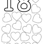 Number Eighteen Flashcard 18 Hearts The Learning Site