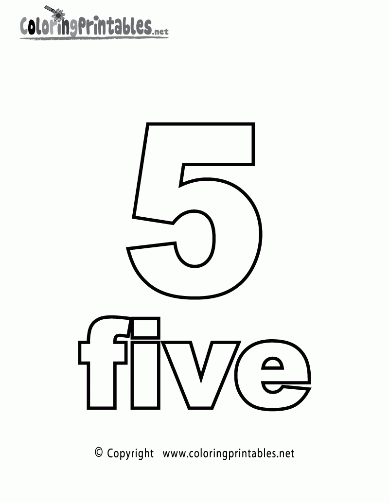 Number Five Coloring Page A Free Math Coloring Printable Number Five Coloring Page A Free Math Coloring Printable