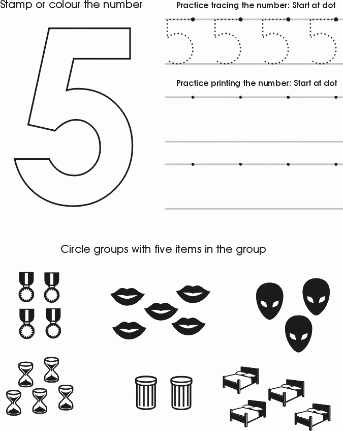 Number Five Worksheet Free Preschool Printable Numbers Number Five Worksheet Free Preschool Printable Numbers