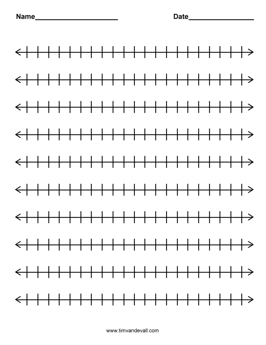 Number Line Template 04 Tim s Printables