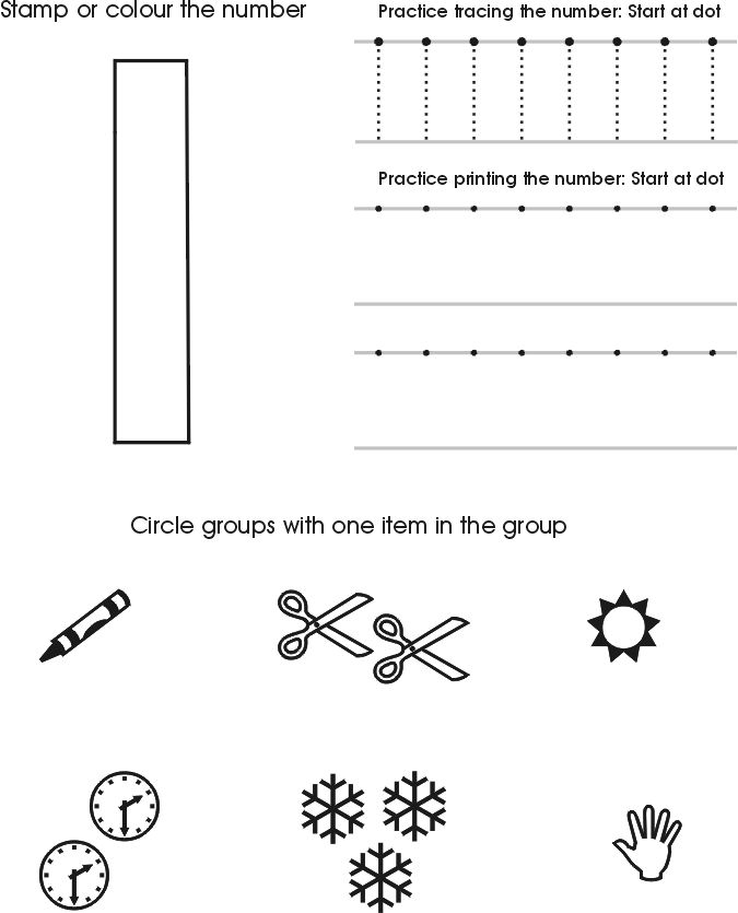 Number One Worksheet Free Preschool Printable Numbers 