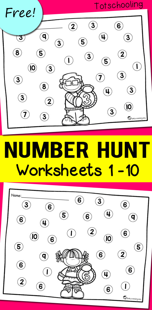 Number Recognition Worksheets Totschooling Toddler 