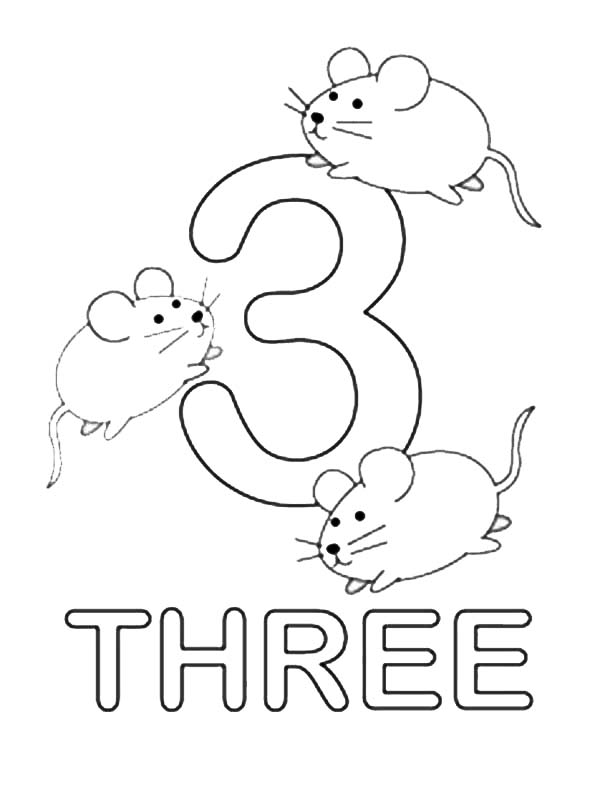 Number Three Learning To Write Simple Handwriting Number 