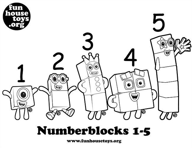 Numberblocks 1 T0 5 Printable Coloring P Numbers Numberblocks 1 T0 5 Printable Coloring P Numbers
