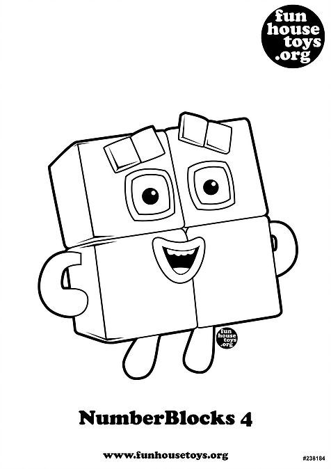 Numberblocks 4 Printable Coloring Page Coloring Pages 