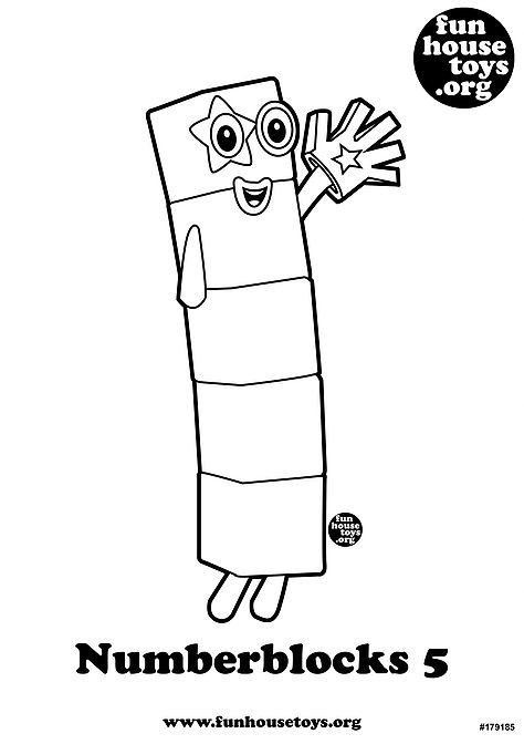 Numberblocks 5 Printable Coloring Page In 2020 