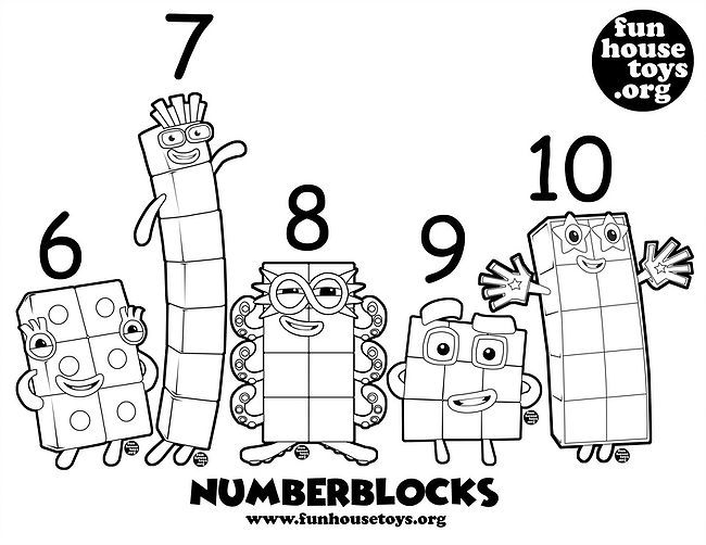 Numberblocks 6 T0 10 Printable Coloring Fun Printables 