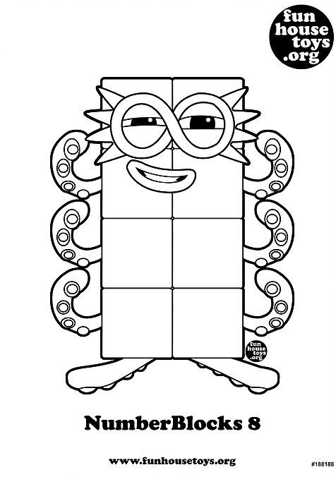 Numberblocks 8 Printable Coloring Page Coloring Pages