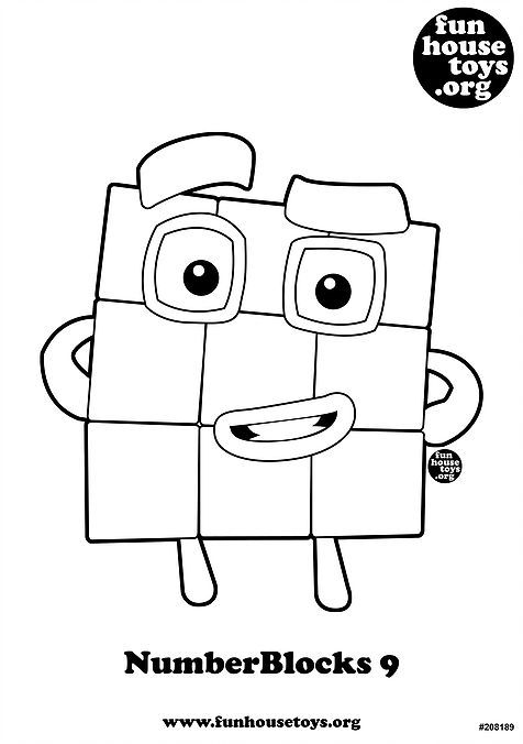 Numberblocks 9 Printable Coloring Page Coloring For Kids 