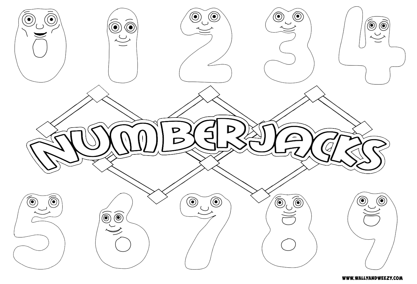 Numberjacks Coloring Page Coloring Pages Play School 