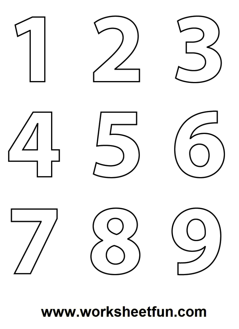 Numbers Colouring Sheets 09 Numbers Preschool Coloring