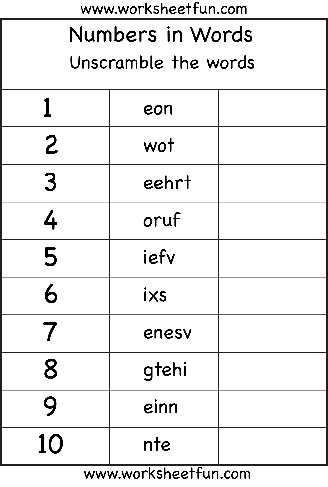 Numbers In Words Worksheet FREE Printable Worksheets Numbers In Words Worksheet FREE Printable Worksheets