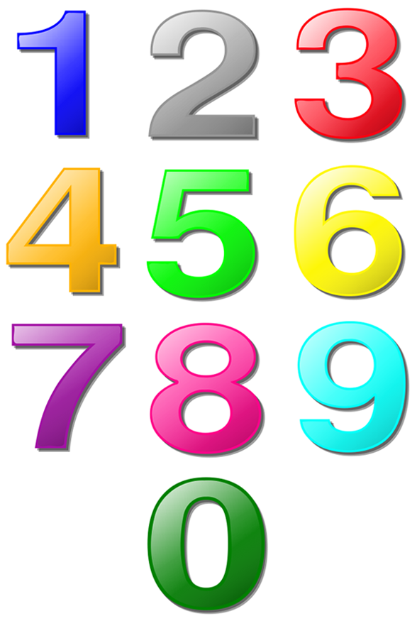 One Sheet Of Large Colored Numbers Freeology