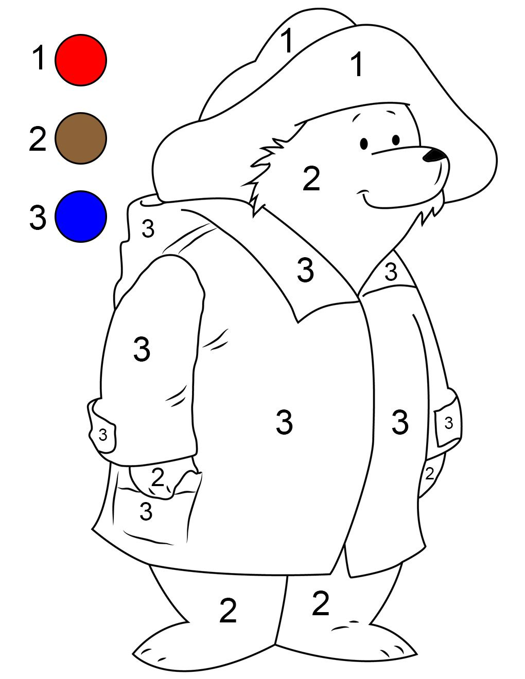 Paddington Paint By Number Printable Bear Coloring Pages 