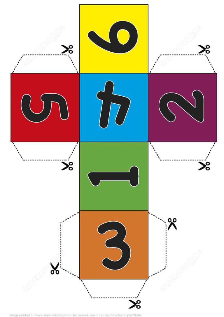 Paper Dice Cube Template With Numbers Free Printable