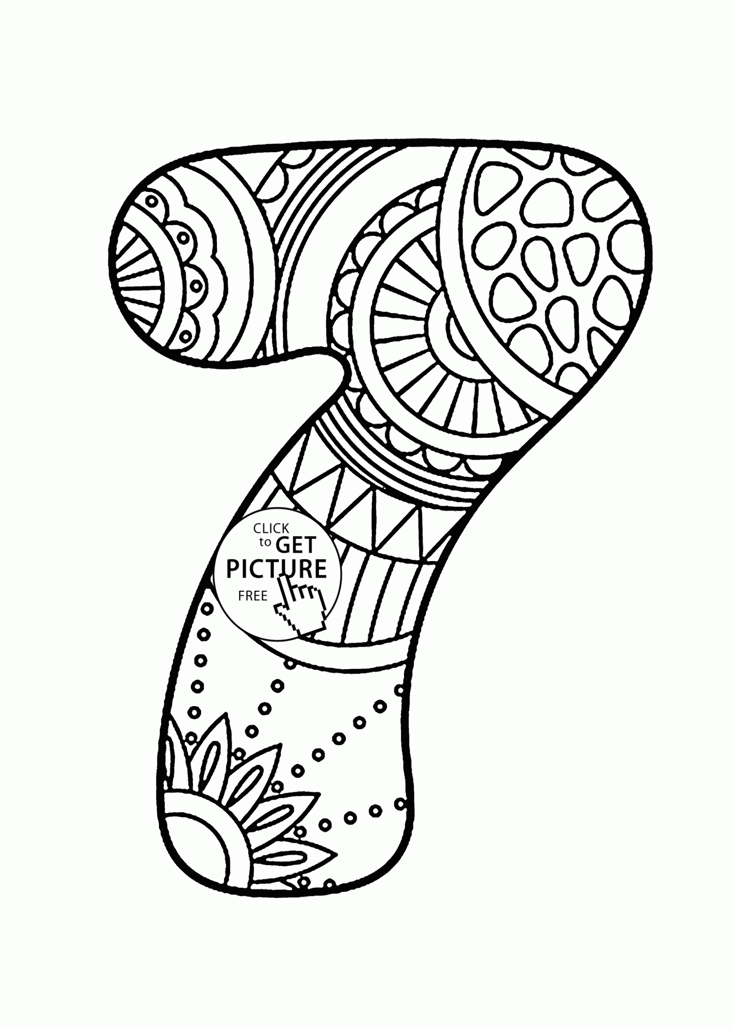 Pattern Number 7 Coloring Pages For Kids Counting Numbers 