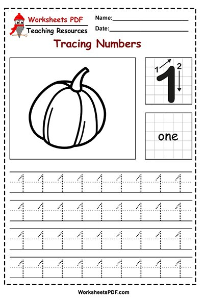 Preschool Number Tracing Worksheets Pdf One Survey Of 