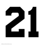 Printable 21 Number black Google Search Desain