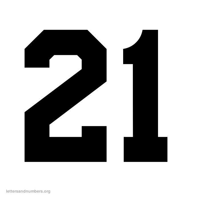 Printable 21 Number black Google Search Desain