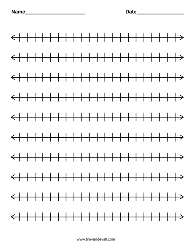 Printable Blank Number Line Templates For Math Students