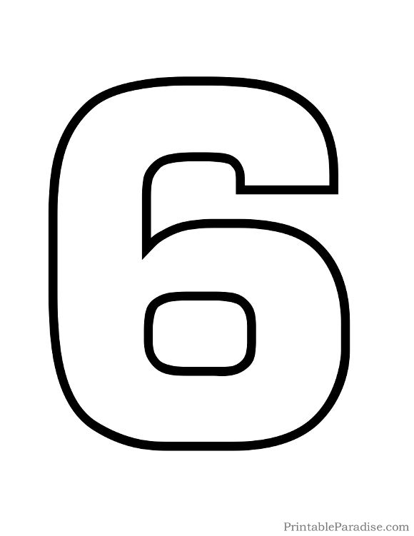 Printable Bubble Number 6 Outline Bubble Numbers Printable Bubble Number 6 Outline Bubble Numbers