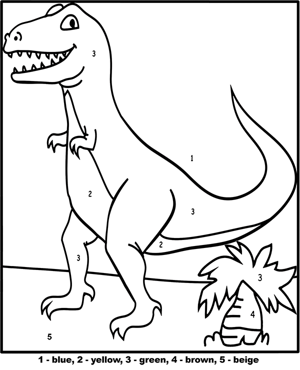 Printable Dinosaur Color By Number Printable Dinosaur Color By Number