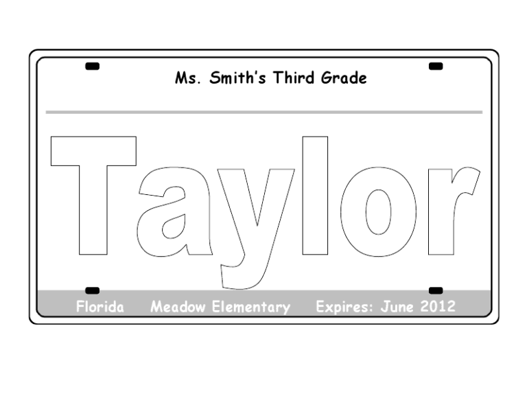 Printable License Plate Template That Are Ridiculous