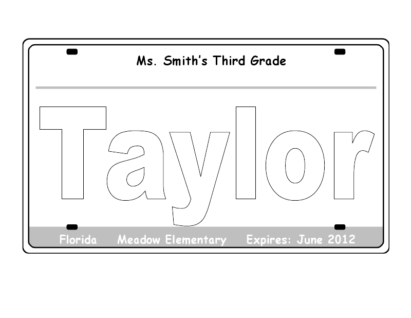 Printable Editable Number Plates Color By Number Printable
