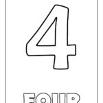 Printable Number 4 Four Coloring Page PDF For Kids